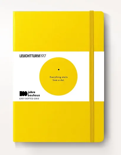 Книга для записей A5, 125 листов в точку "Bauhaus Edition", твердая обложка, лимонный, Leuchtturm1917 - фото 1