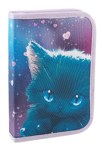 Пенал 1 отделение "Anime cat" 21*14 см, 1 откидная планка, полиэстер - фото 2