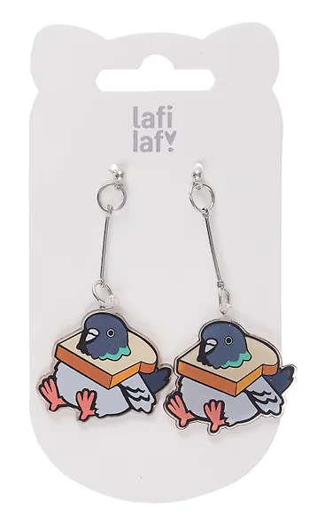 Сережки Голуби с хлебом (акрил) (12-00626-EA06) (Lafilaf) - фото 2