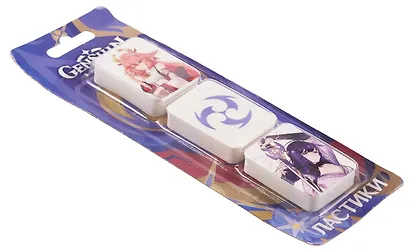 Ластики 3 штуки "Genshin Impact. Электро" блистер - фото 2