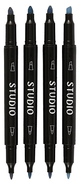 Маркеры для скетчинга 04цв "STUDIO. Shadows" двухсторонние, ПВХ-подвес, Listoff - фото 3