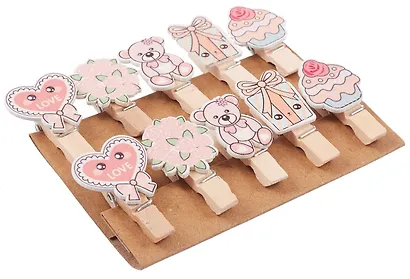 Прищепки декоративные с веревкой Праздник (10шт) - фото 2