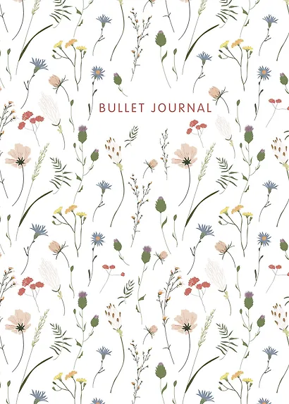 Книга для записей А5 120стр тчк. "Bullet Journal (полевые цветы)" - фото 1