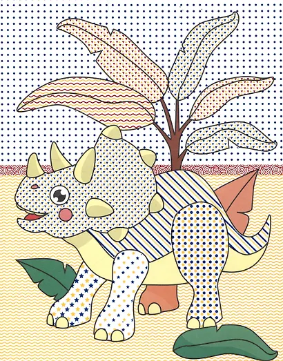 Водная раскраска с цветными элементами. Динозаврики - фото 5