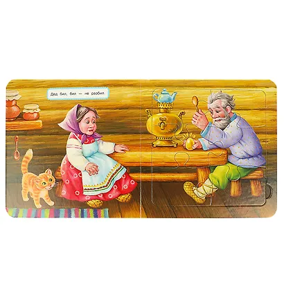 Книга-пазл 2 в 1. 5 пазлов. Курочка Ряба - фото 4