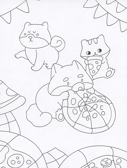 Кавайные животные. Раскраска - фото 5