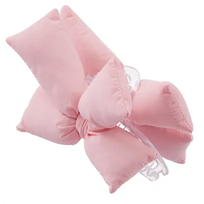 Заколка-крабик дутая Бантик (розовая) (текстиль) (13см) (12-2025093-15) (Lafilaf) - фото 3