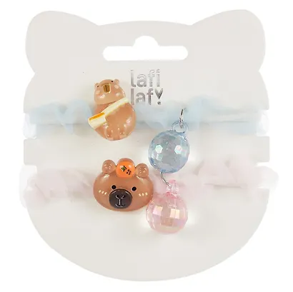 Набор резиночек Капибара мордочка (2шт) (пластик) (12-03916-B90) (Lafilaf) - фото 2