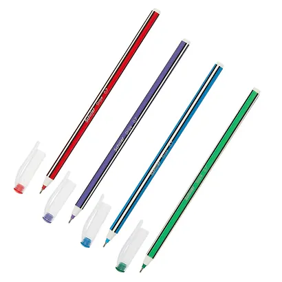 Ручки шариковые синие 12 штук "Stripe" 0,5 мм, Schiller - фото 8