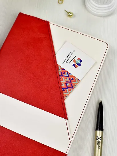 Ежедневник недат. А5 160л "Бакстер" красный, белый, кожзам, тв.переплет, карман, офсет, ляссе - фото 11