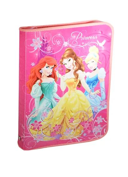 Папка для труда А4 (48,4*32,4) "Принцессы" на молнии, Disney - фото 1