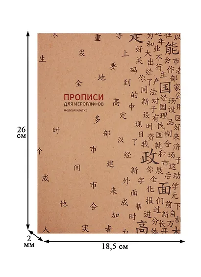 Тетрадь для записи иероглифов в мелкую клетку "Прописи", B5, 16 листов - фото 4