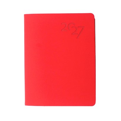 Ежедневник дат. 2027г. А6 176л "Soft Touch" пламенный красный, иск.кожа, интегр.переплет, тонир.блок, скругл.углы, ляссе, инд.уп - фото 2