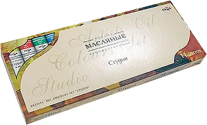 Краски масляные 12цв 09мл,"Студия" в тубах, к/к., Гамма - фото 1