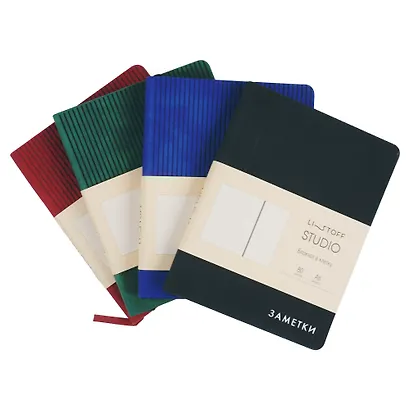 Записная книжка А6 80л кл. "Studio. Бордовый", иск.кожа,интегр.обл., скругл.углы, ляссе - фото 8