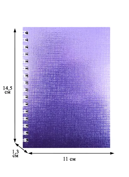 Записная книжка А6 80л кл. "METALLIC" обл. фиолет.бумвинил, гребень - фото 2