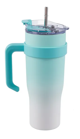 Термостакан с ручкой Мятный градиент (пластик/металл) (1200мл) (12-16110-202405-B29) - фото 2