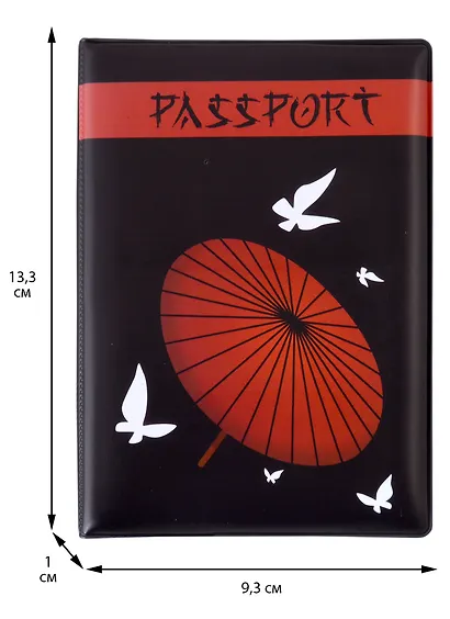 Обложка для паспорта Аниме Японский зонтик и бабочки (ПВХ бокс) - фото 3