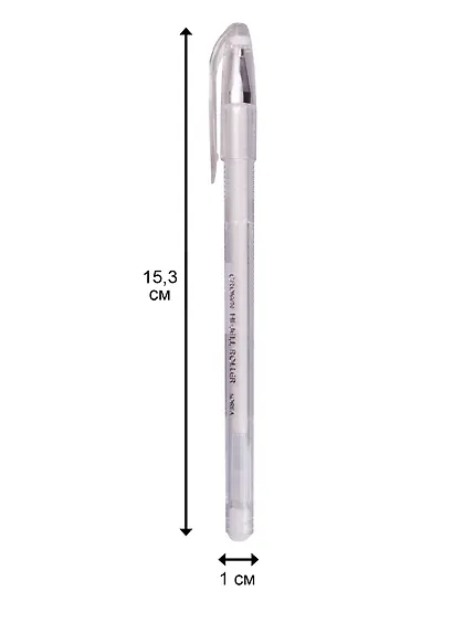 Ручка гелевая Crown, Hi-Jell Pastel, белая 0,8 мм - фото 3