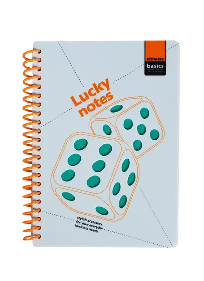 Блокнот А5 60л кл. "ULTIMATE BASICS. Lucky notes" пласт.обложка, бок.спираль, вырубка, Альт - фото 1