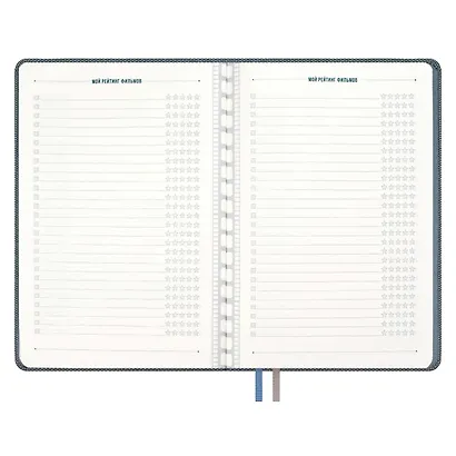 Ежедневник недат. А5 160л "Вся жизнь кино" Пике серо-голубой, кожзам, тв.переплет, тиснение фольгой, офсет, ляссе - фото 7