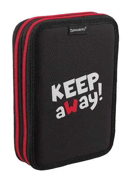 Пенал 2 отделения "Keep Away" 21*14 см,  полиэстер - фото 3