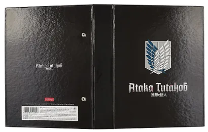 Папка-обложка для тетради со сменными блоками А5 "Атака Титанов Сезон 1-3" 2 кольца, в ассортименте - фото 4