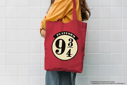 Сумка-шоппер Платформа 9 и 3/4 (красная, 38х43 см) - фото 2