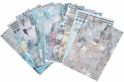 Бумага для скрапбукинга 15х21 см "Текстуры", двусторонняя, 12 листов, 240 г/м2, Остров сокровищ - фото 3