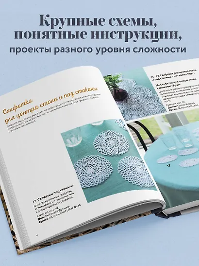Японское филейное и ажурное вязание. 45 элегантных проектов для вязания крючком. Скатерти, салфетки и другие предметы интерьера - фото 5