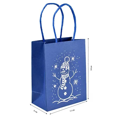 Пакет А6 14*11*6 "СНЕГОВИК" Новый год, крафт - фото 3