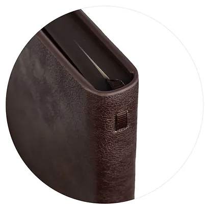 Ежедневник недат. А5 160л "Граниссо" темно-коричневый, кожзам, тв.переплет, застежка-резинка, карман, тонир.блок, ляссе - фото 9