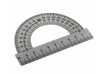 Транспортир 10 см 180гр стальной - фото 2