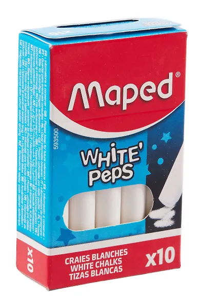 Мелки белые круглые, 10 штук, Maped - фото 1