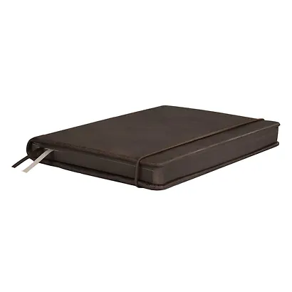 Ежедневник недат. А5 160л "Граниссо" темно-коричневый, кожзам, тв.переплет, застежка-резинка, карман, тонир.блок, ляссе - фото 2