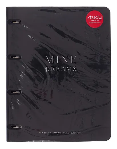 Тетрадь «My black», А4, 120 листов в клетку, черный, на кольцах, сменный блок - фото 1