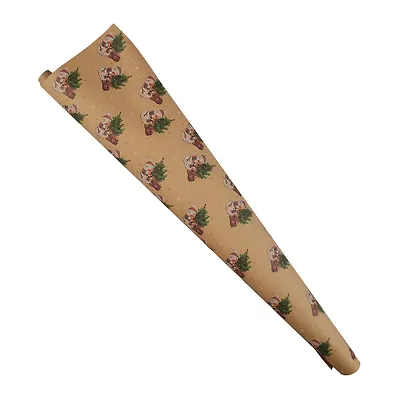 Бумага упаковочная 70*100см "Снеговик" крафт, НГ,инд.уп. - фото 2