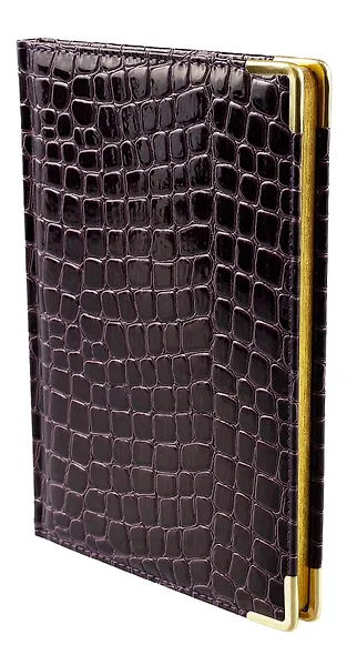 Книга для записей А5 80л кл. "BUSINESS PREMIUM. Iguana (фиолетовый)" иск.кожа, поролон, мет.уголки, тонир.блок. зол.торец, 2 ляссе, инд.уп. - фото 2