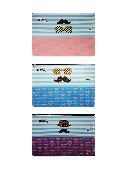 Папка на молнии А5 15*21см "Усы", ПВХ - фото 1