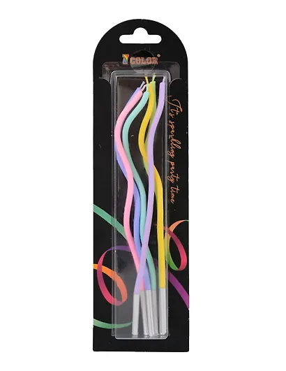 Набор свечей для торта Mix Wave (волны разноцветные) (6шт) (17см) (12-7color-candle_20) - фото 1