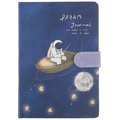 Блокнот с магнитной застежкой Космонавт и Луна Dream journal (256стр) (13х19) - фото 1