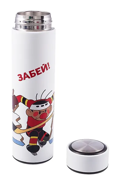 Союзмультфильм Термос Шайбу! Шайбу! (белый) (500 мл) - фото 5