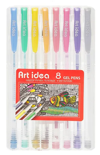 Ручки гелевые Art idea, 8 цветов 0,8 мм - фото 6