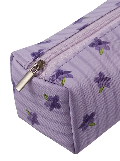 Пенал-косметичка на молнии, из ткани, с подкладкой "Lavender", светло-сиреневый в полоску, Yoi - фото 9