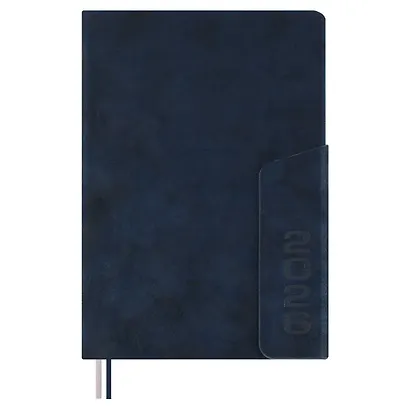 Ежедневник дат. 2026г. А5 176л "Тиволи глосс" синий, кожзам, тв.переплет, блинт.тиснение, офсет, справ.мат-лы, закругл.углы, 2 ляссе, инд.уп - фото 1