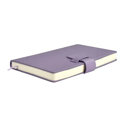 Ежедневник недатированный А6+ 160 листов "Краст" сиреневый, кожзам, твердый переплет, офсет, ляссе, застежка - фото 2