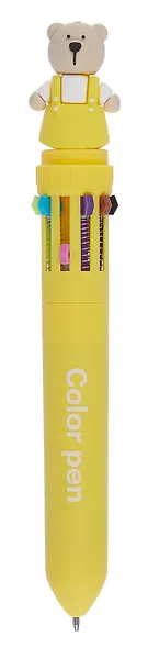 Ручка шариковая авт. 10цв "Мишка", ассорти - фото 4