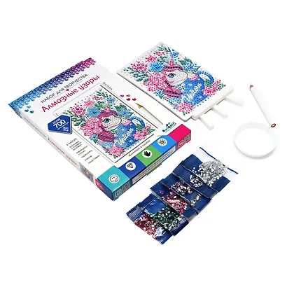 Алмазные узоры. Единорог в чашке. 10*15см Арт.06418 - фото 3