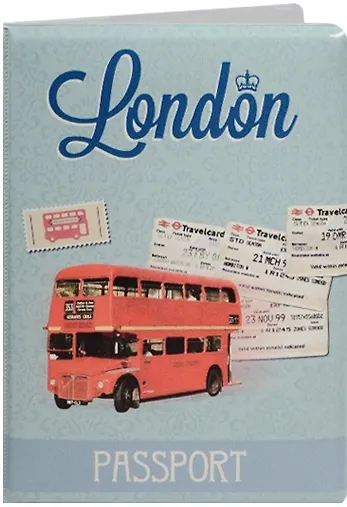 Обложка для паспорта London Red double decker bus (ПВХ бокс) - фото 1