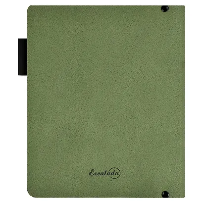 Папка-обложка для тетради со сменными блоками А5+ "ХАРД ОЛИВКОВЫЙ" кожзам., интегр.переплет, 4 кольца, блинт.тиснение, инд.уп. - фото 3